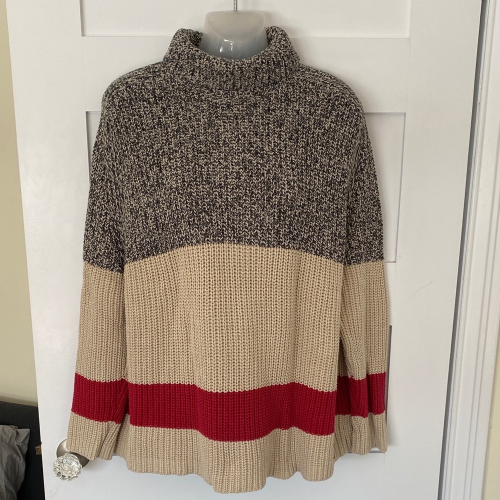 Woman’s Oversized L Roots Cabin Sweater Turtleneck